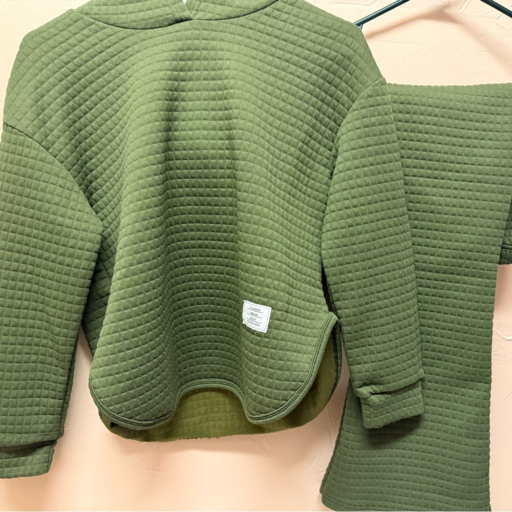 Olive Green Quilted Kids Matching Set